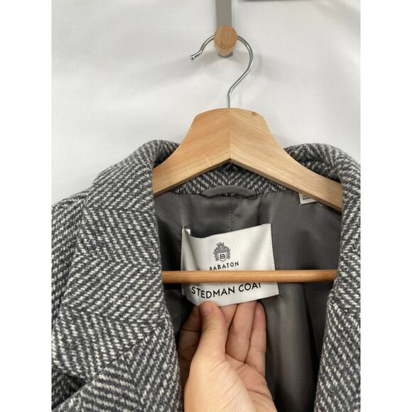 Babaton L The Stedman Coat - Soft Wool Cashmere herringbn grey/white - Picture 5 of 14